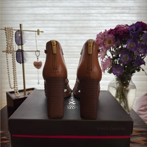 Vince Camuto Brown Strappy Heeled Sandals