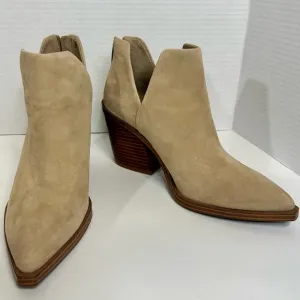 Vince Camuto Gigietta Tan Block Heel Zip Up Bootie Size 6.5 Pre-owned