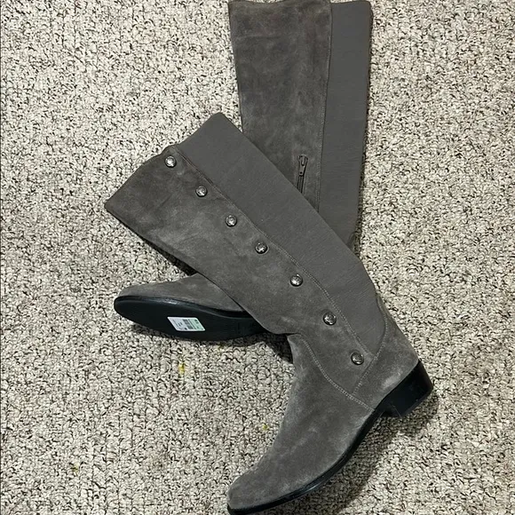 Vince Camuto Gray Knee high Boots with Suede Finish