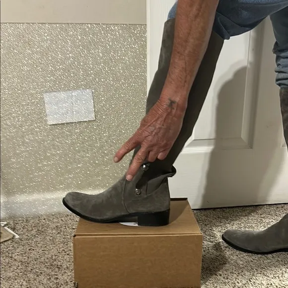 Vince Camuto Gray Knee high Boots with Suede Finish