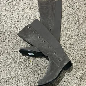 Vince Camuto Gray Knee high Boots with Suede Finish
