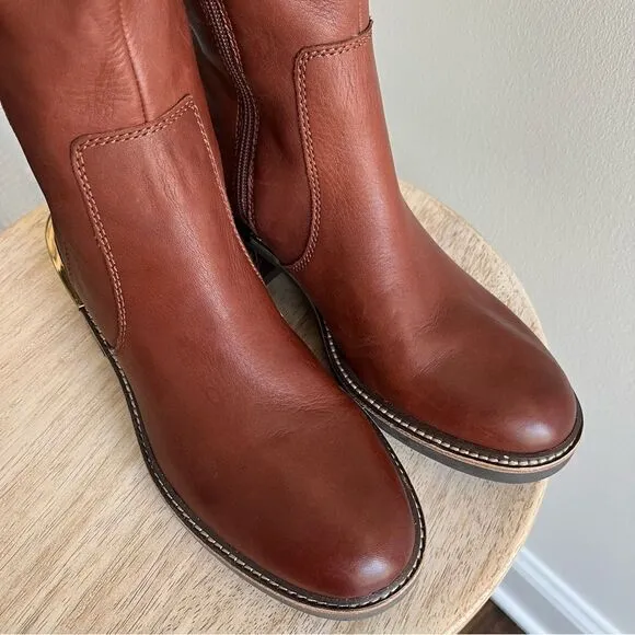 Vince Camuto Leather Kensilie OverThe Knee Riding Boots Lug Sole Brown, 6.5 NWOB