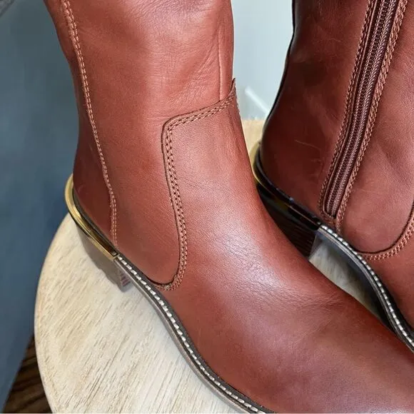 Vince Camuto Leather Kensilie OverThe Knee Riding Boots Lug Sole Brown, 6.5 NWOB