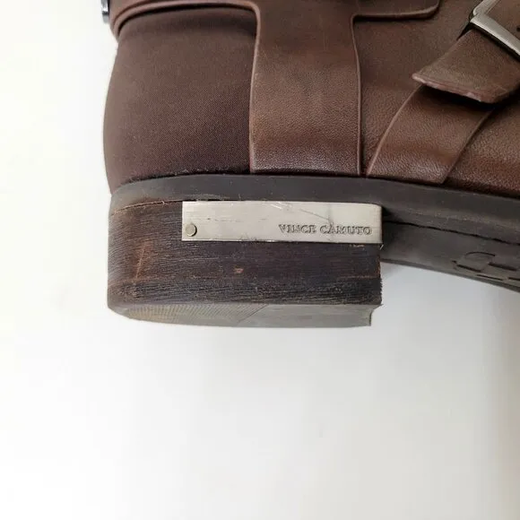 Vince Camuto Paton Brown Leather Knee-High Riding Boots