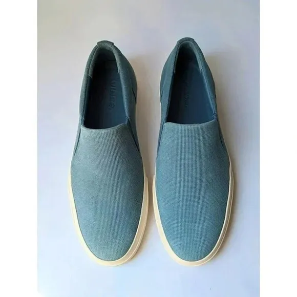 Vince Fletcher Men's Slip On Sneaker Highwater Blue Suede Size 8 M (MSRP $200)