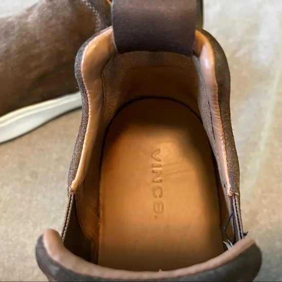 VINCE Men’s 11.5 Flint Brown Lucio b Slip-on Suede Sneakers Originally $300