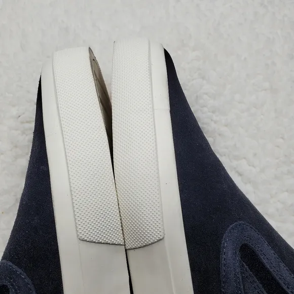Vince Navy Blue Suede Leather Slip On Sneakers