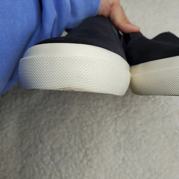 Vince Navy Blue Suede Leather Slip On Sneakers