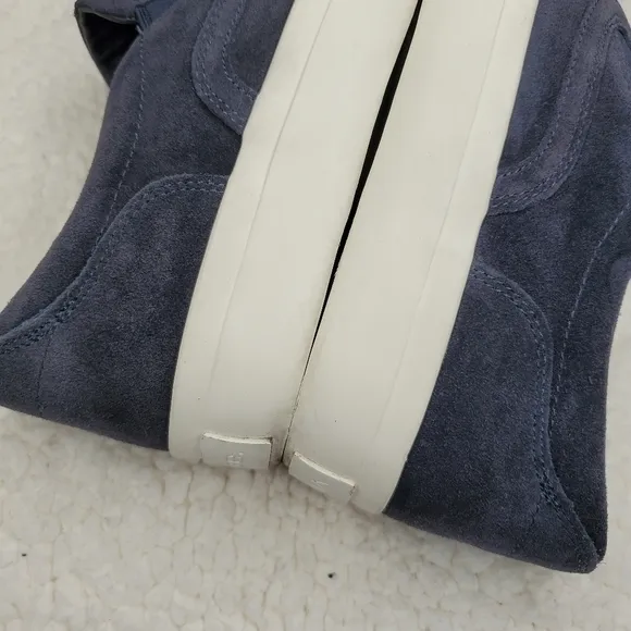 Vince Navy Blue Suede Leather Slip On Sneakers