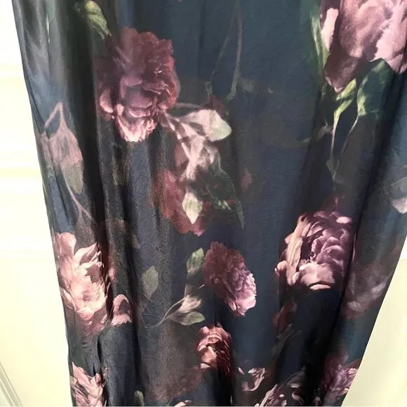Vince Night Garden Square Neck Satin Slip Dress Size 6 NWT