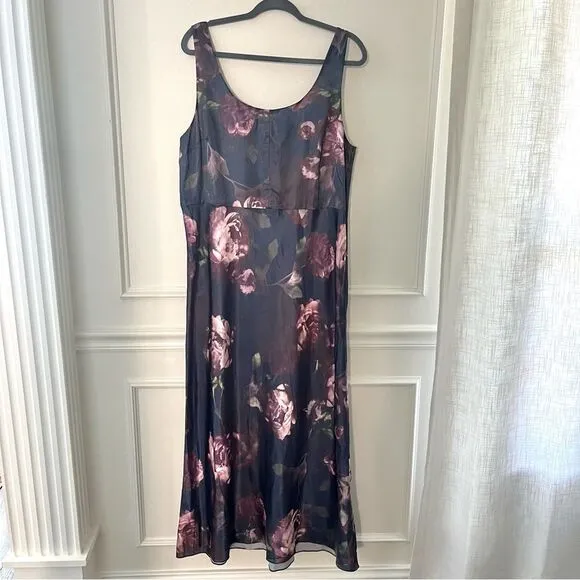 Vince Night Garden Square Neck Satin Slip Dress Size 6 NWT