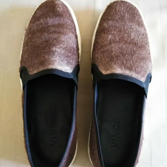 Vince Pony Hair Slip On Sneakers