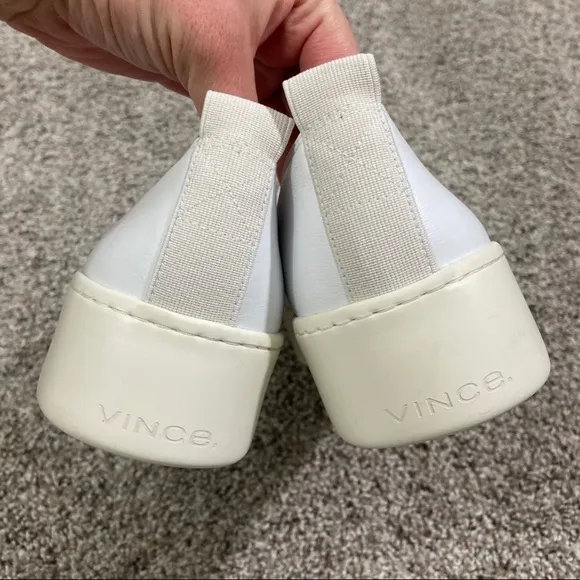 Vince Saxon 2 White Slip-On Platform Sneakers