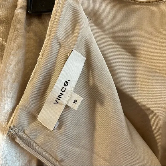 Vince Skirt Purl Edge Velvet Midi Skirt in Gold/ Silver Sz 10 NWT Holiday