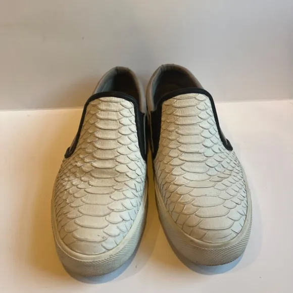Vince Slip On Python‎ Leather Embossed Sneakers