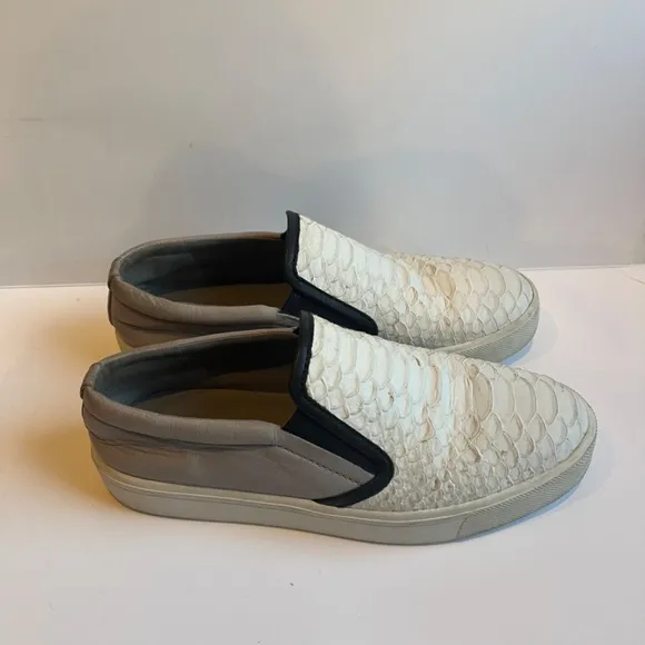 Vince Slip On Python‎ Leather Embossed Sneakers