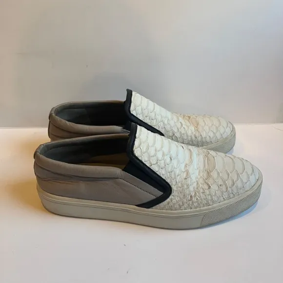 Vince Slip On Python‎ Leather Embossed Sneakers
