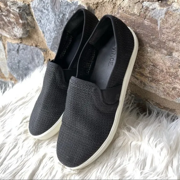 Vince slip on sneakers Preston woven 8 gray black