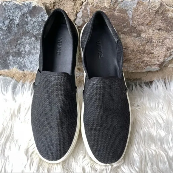 Vince slip on sneakers Preston woven 8 gray black