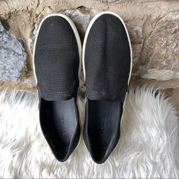 Vince slip on sneakers Preston woven 8 gray black