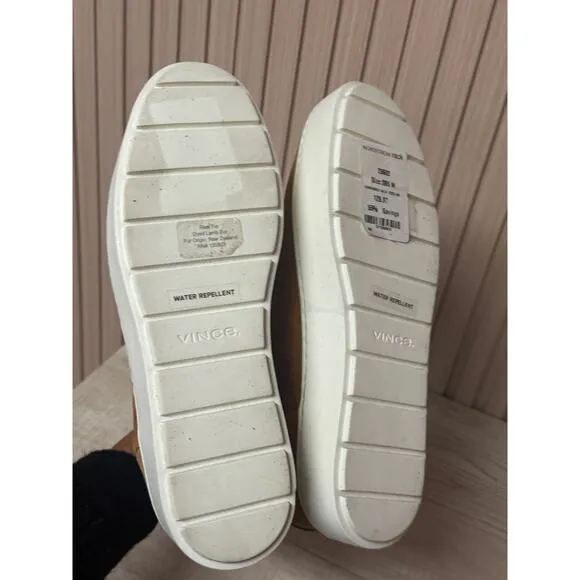 VINCE Warren Suede Real Fur High Top Slip-On Sneakers Booties Water Repellent