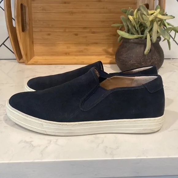 Vince Warwick Suede Slip-On Sneakers black coastal transitional sz 13