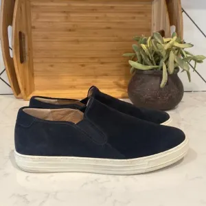 Vince Warwick Suede Slip-On Sneakers black coastal transitional sz 13