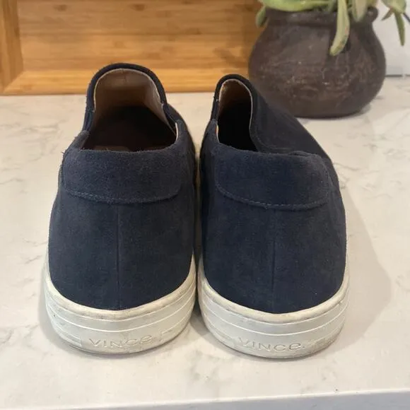 Vince Warwick Suede Slip-On Sneakers black coastal transitional sz 13