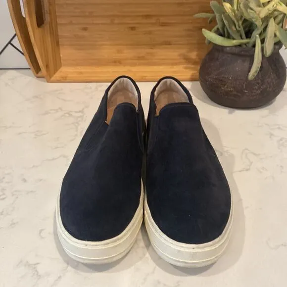 Vince Warwick Suede Slip-On Sneakers black coastal transitional sz 13