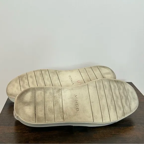 Vince White Blair Perforated Leather Slip On Sneakers Shoes Size 6.5