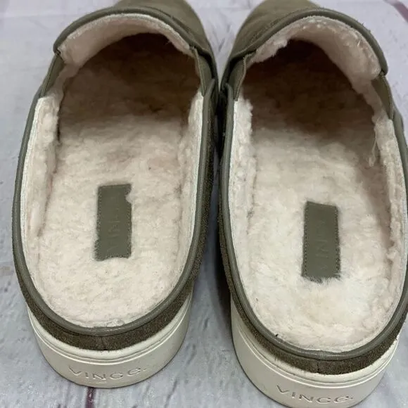Vince Women’s Garvey 2 Genuine Shearling Lined Slip-On Sneaker 8.5 Gray