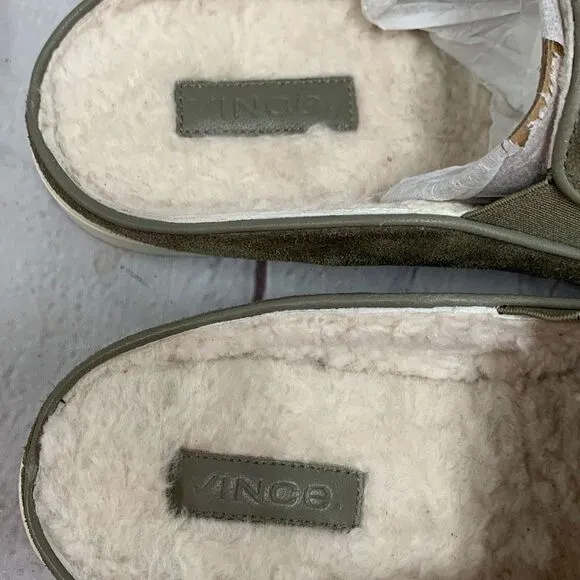 Vince Women’s Garvey 2 Genuine Shearling Lined Slip-On Sneaker 8.5 Gray