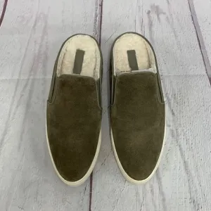 Vince Women’s Garvey 2 Genuine Shearling Lined Slip-On Sneaker 8.5 Gray