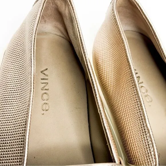 Vince Women's Metallic Gold Slip-On Sneakers Size 7.5M