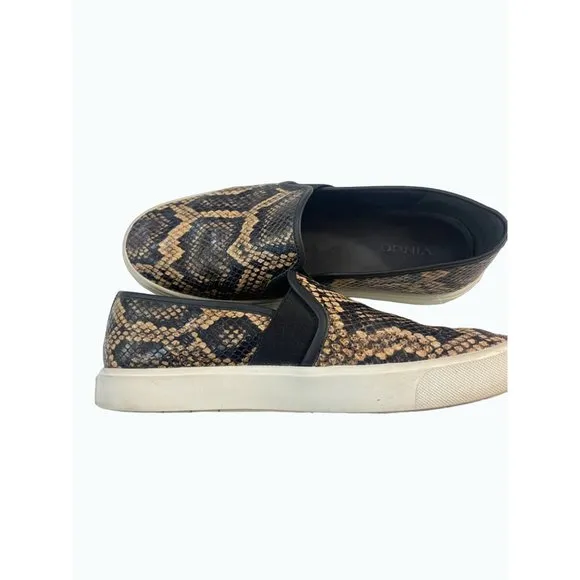 Vince Women’s Snake Skin Embossed Leather Blair-5 Slip On Sneakers Size 6.5