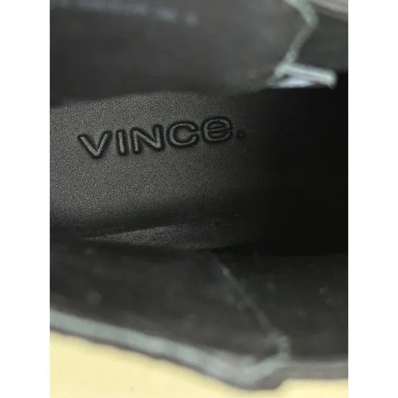 Vince Women's Suede Litton Chelsea Ankle Boots Black Size 6.5