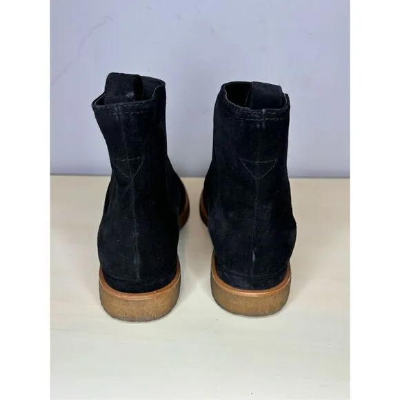 Vince Women's Suede Litton Chelsea Ankle Boots Black Size 6.5