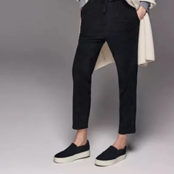 Vince Women’s Warren Slip-On Platform Suede Sneakers in Black, Size 6.5 US