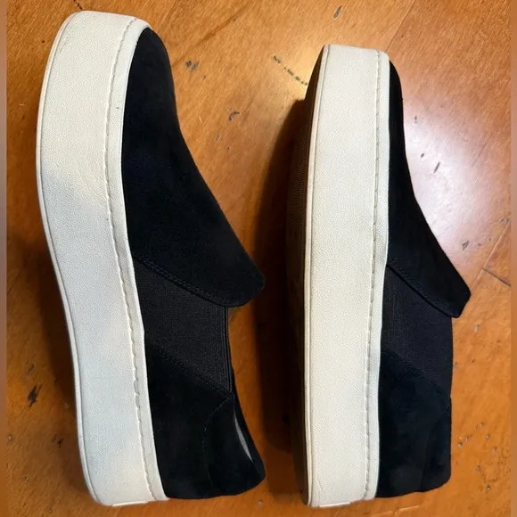 Vince Women’s Warren Slip-On Platform Suede Sneakers in Black, Size 6.5 US