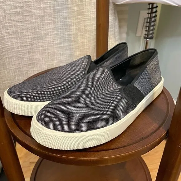 Vince Leather and Canvas Slip on Sneakers Size 7 EU 37