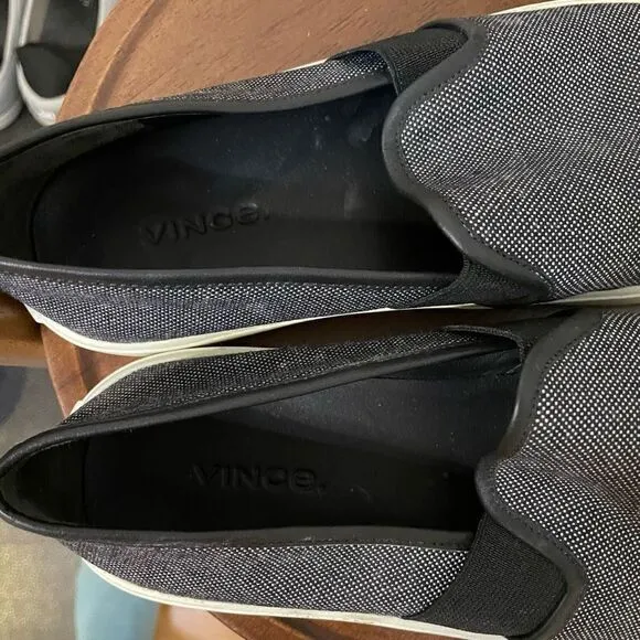 Vince Leather and Canvas Slip on Sneakers Size 7 EU 37