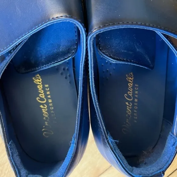 Vincent Cavallo Performance buckle blue dress shoes style No C-462
