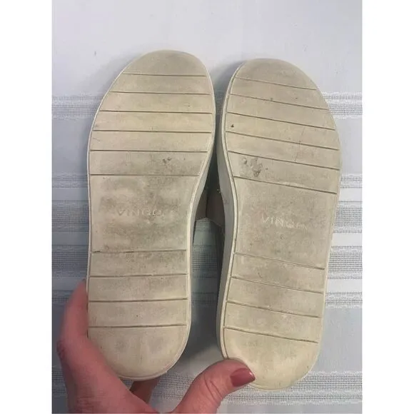 VINCE SNEAKERS BRONZE PEBBLED LEATHER SLIP ON STYLE CORPCORE SZ 6.5 / EUR 36.5
