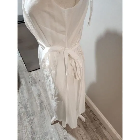 Vince white Sleeveless Double V-neck Wrap Dress Size Small