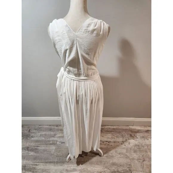 Vince white Sleeveless Double V-neck Wrap Dress Size Small