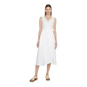 Vince white Sleeveless Double V-neck Wrap Dress Size Small