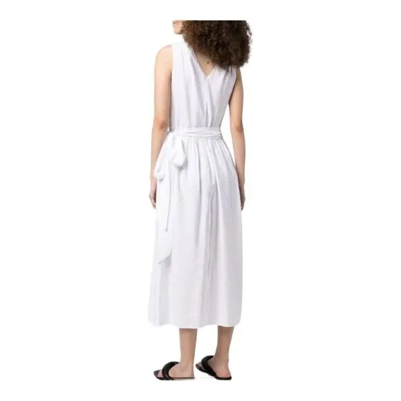 Vince white Sleeveless Double V-neck Wrap Dress Size Small