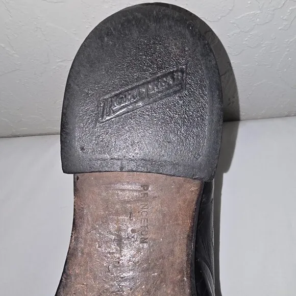 Vintage 1920's - 1930's Men's Black Leather Lace Up Cap Toe Ankle Boots Size 10