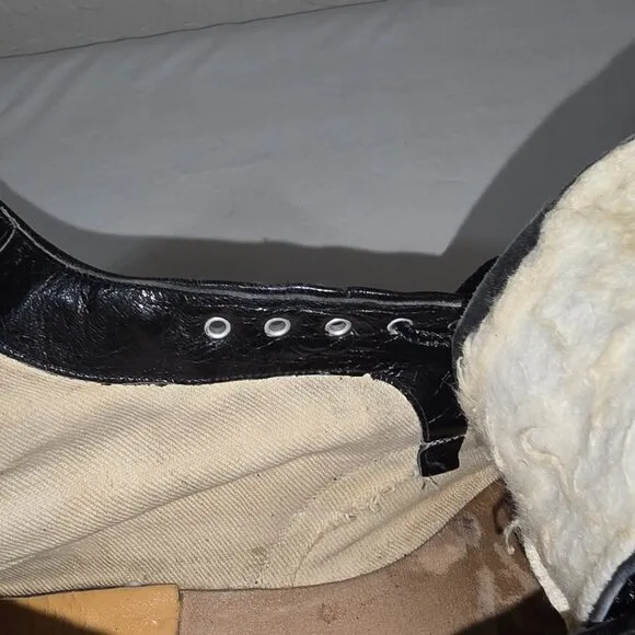 Vintage 1920's - 1930's Men's Black Leather Lace Up Cap Toe Ankle Boots Size 10
