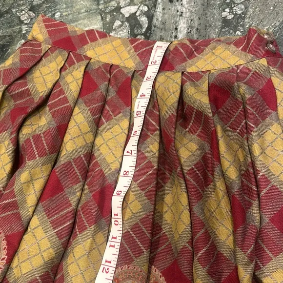 Vintage ‘80s Ralph Lauren Paisley Pleats Fringes Wool Silk Slip Pockets Size 8